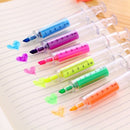 WiStudy Textmarker-Set – 6 Neon-Highlighter im Spritzen-Design