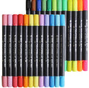 WiStudy 80er Marker-Set – Doppelspitze & wasserbasiert für Notizen und Sketchnotes